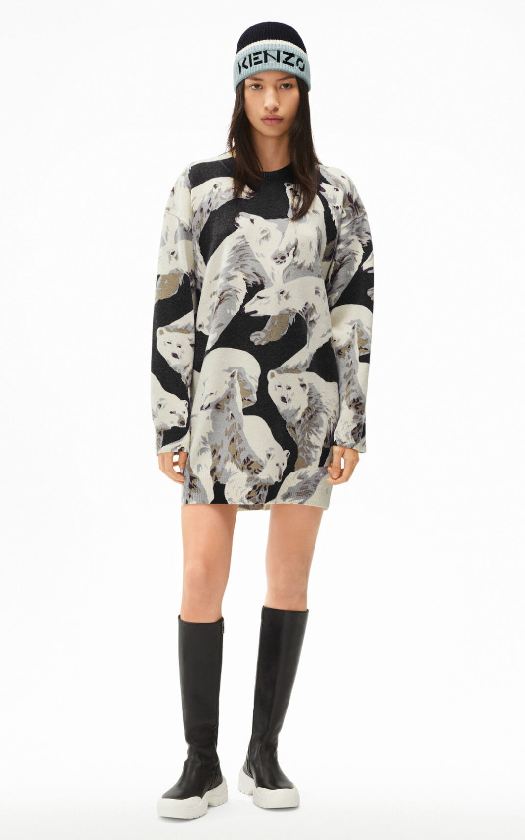 Kenzo The Winter Capsule Polar Bear jumper Ženska Obleke Črna SI-8694419